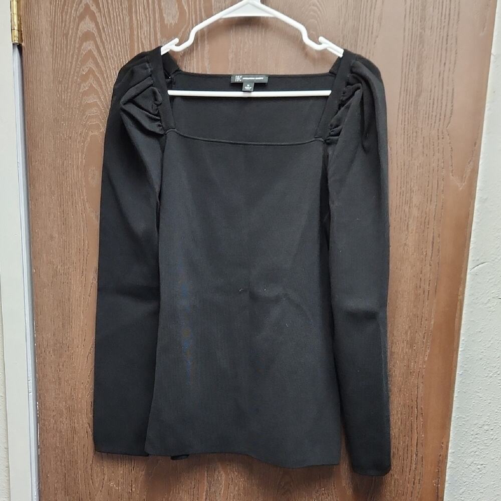 INC International Concepts Black Knit Top